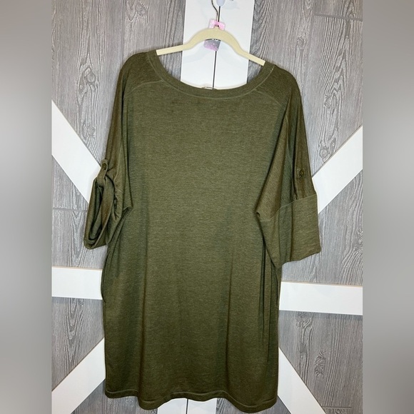 001. Max Studio Lichen Shirt Dress with Pockets 1X - Picture 3 of 3